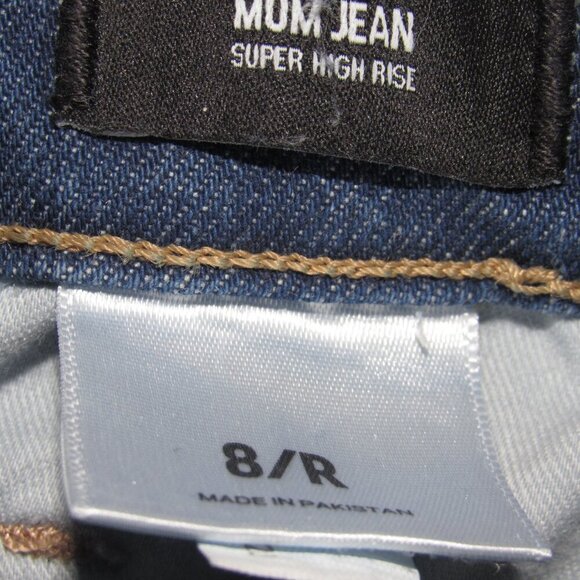 NWT EXPRESS Super High Rise Medium Wash Mom Jeans Size 8R - Picture 7 of 8